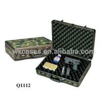 aluminum shotgun gun case with foam inside covered with Camo cloth from China factory